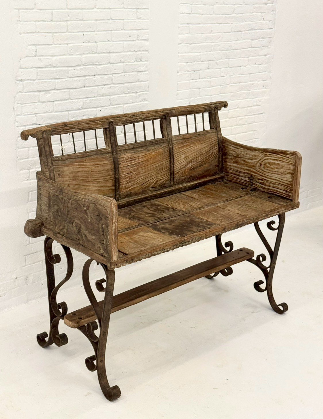 antique wood benches
