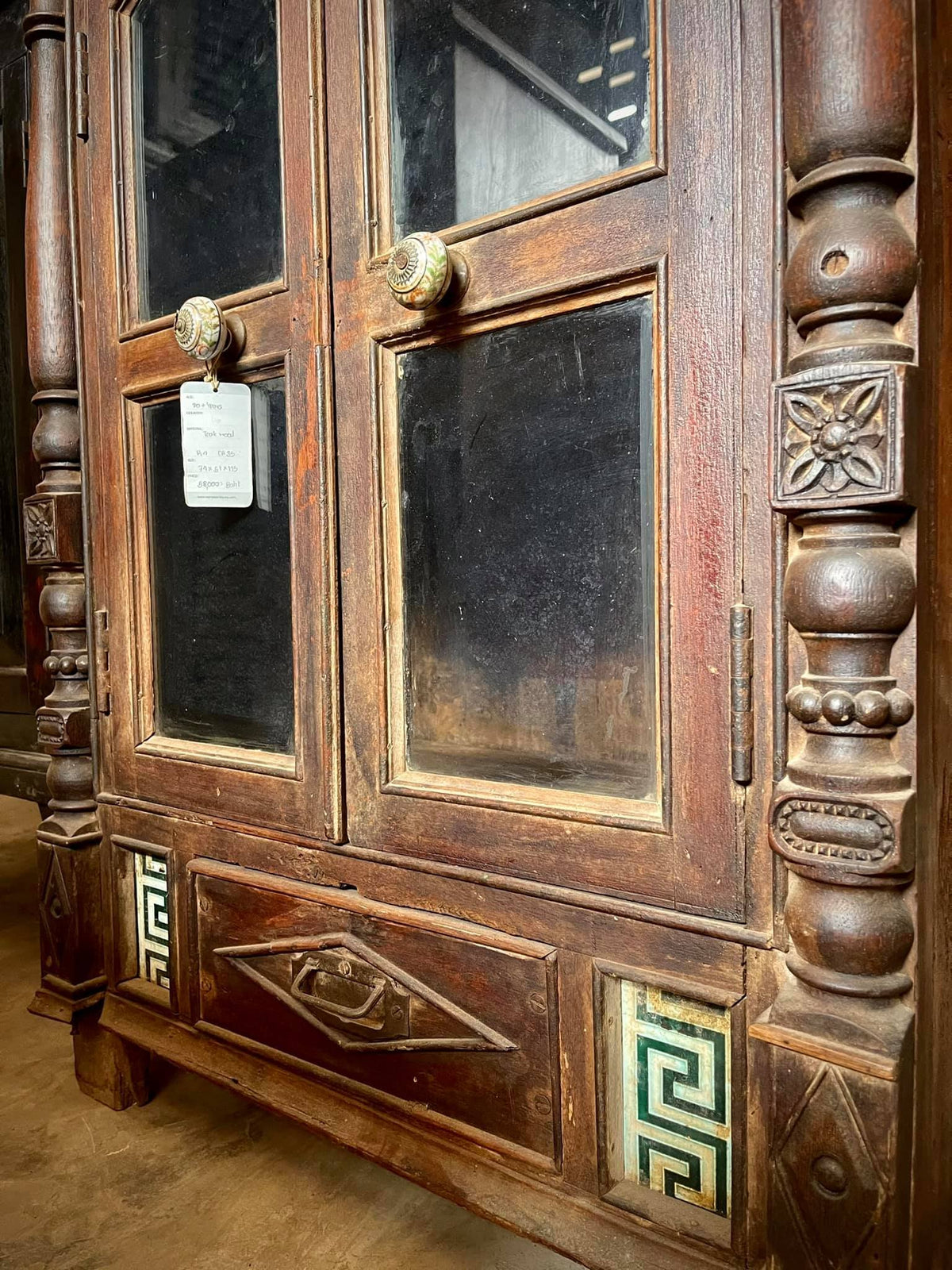 arched glass door cabinet
