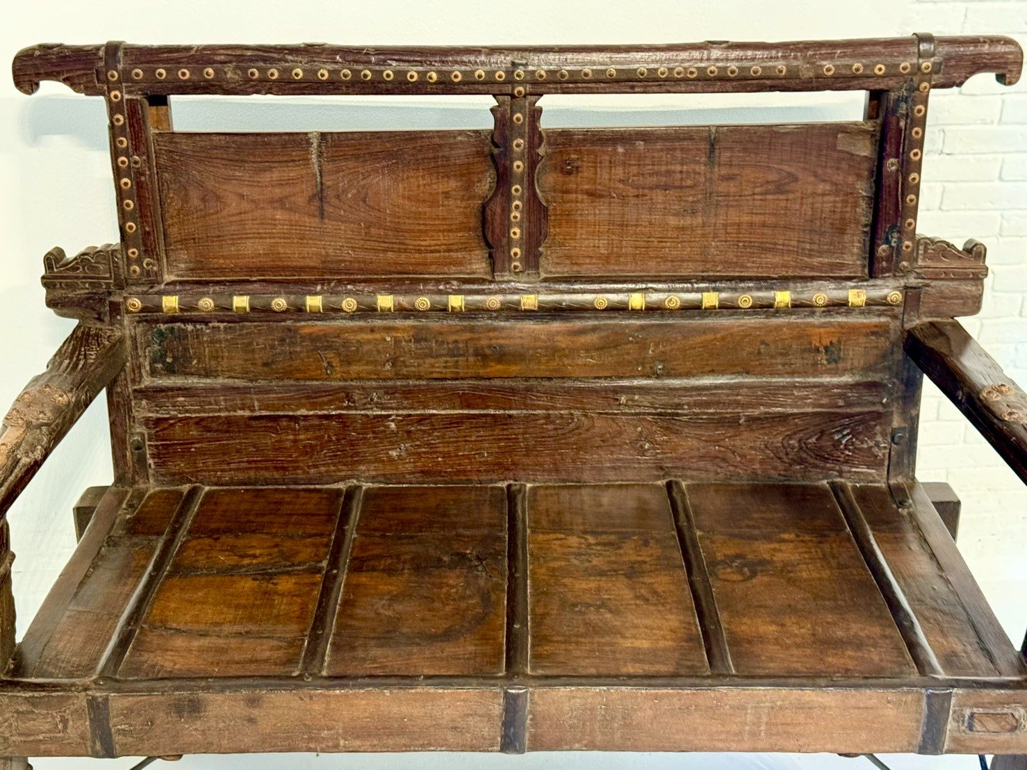 backrest wood bench