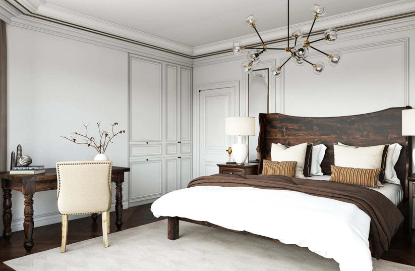 beautiful wood platform bed