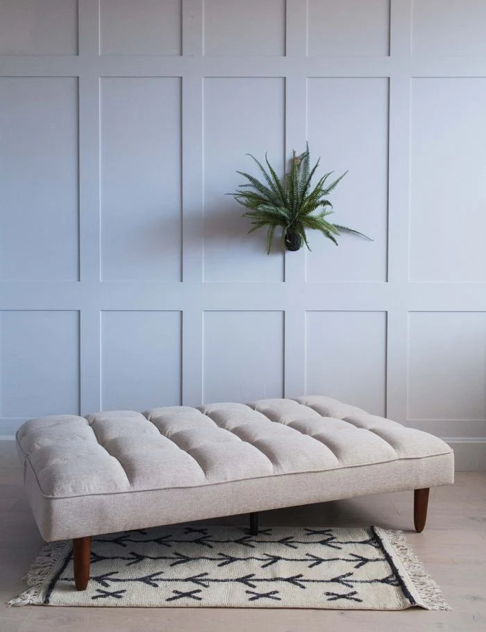 beige linen sofa bed