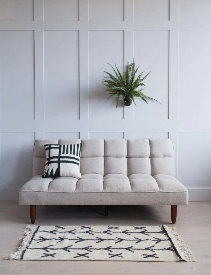  beige linen sofa bed folds out