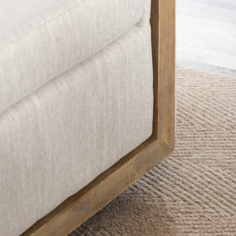 beige textured accent chair