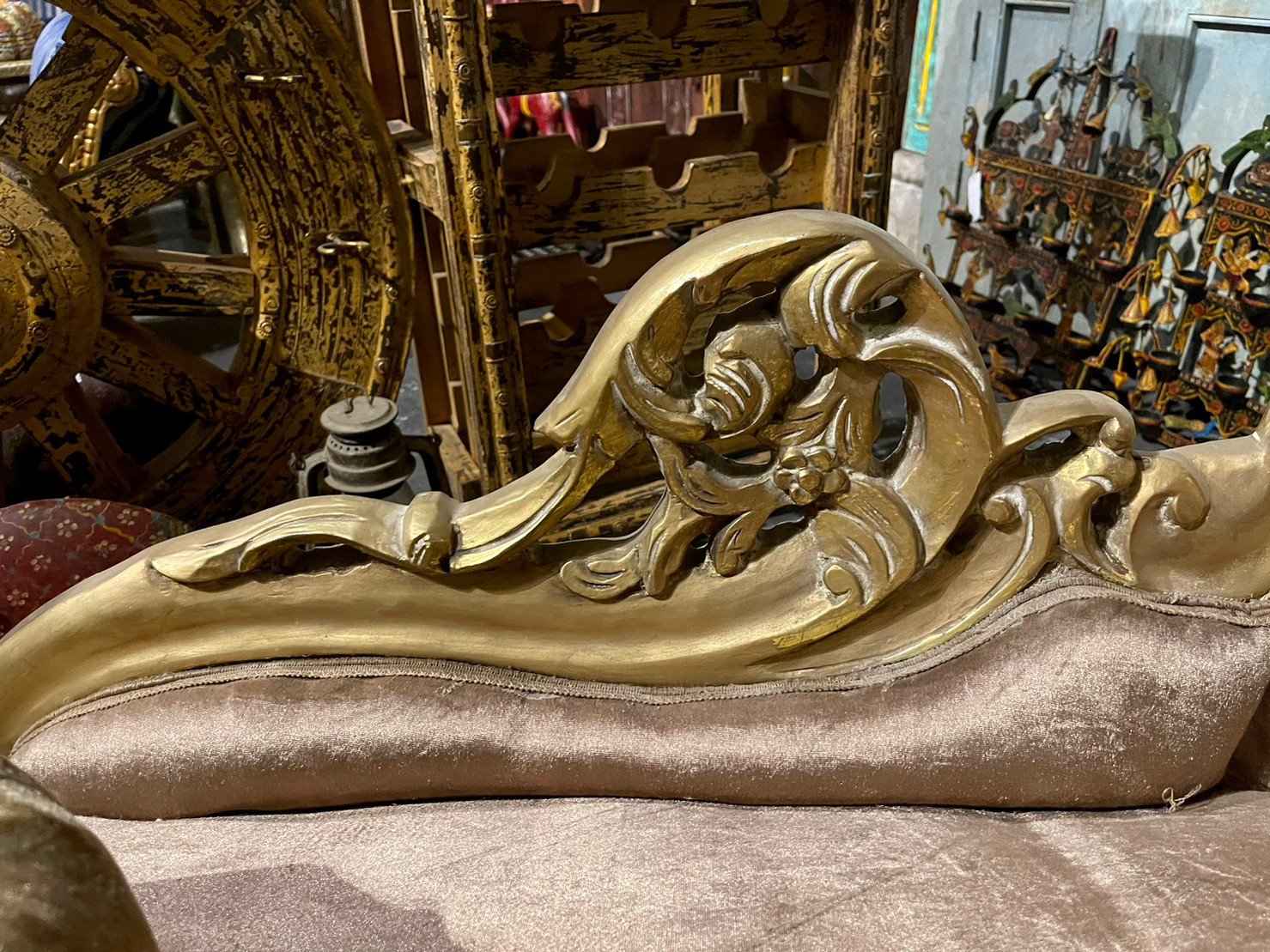 beige velvet day bed