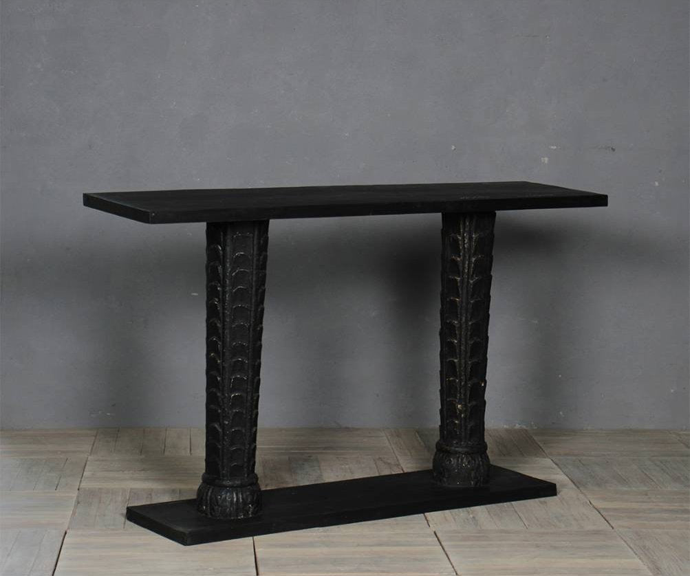 black console table