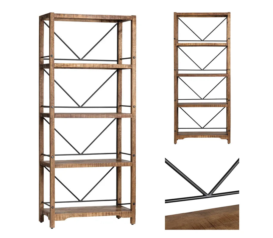 black iron accent shelving