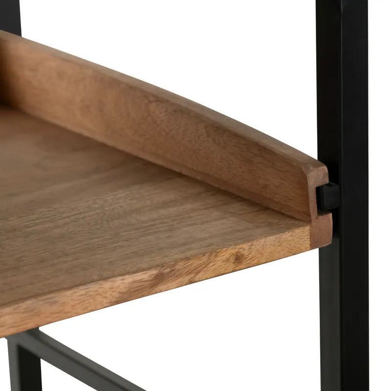 black iron frame shelf