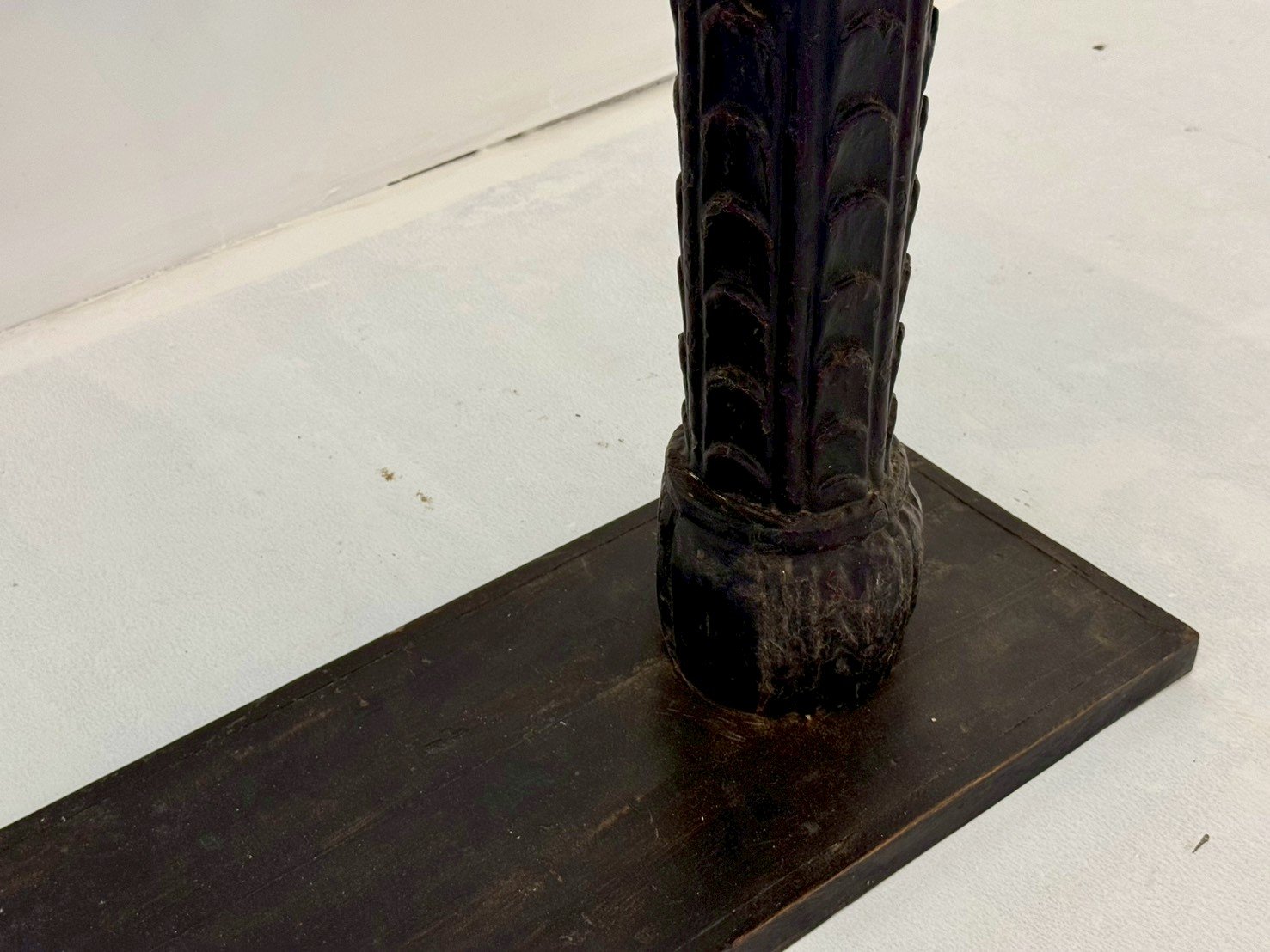 black wooden consoles