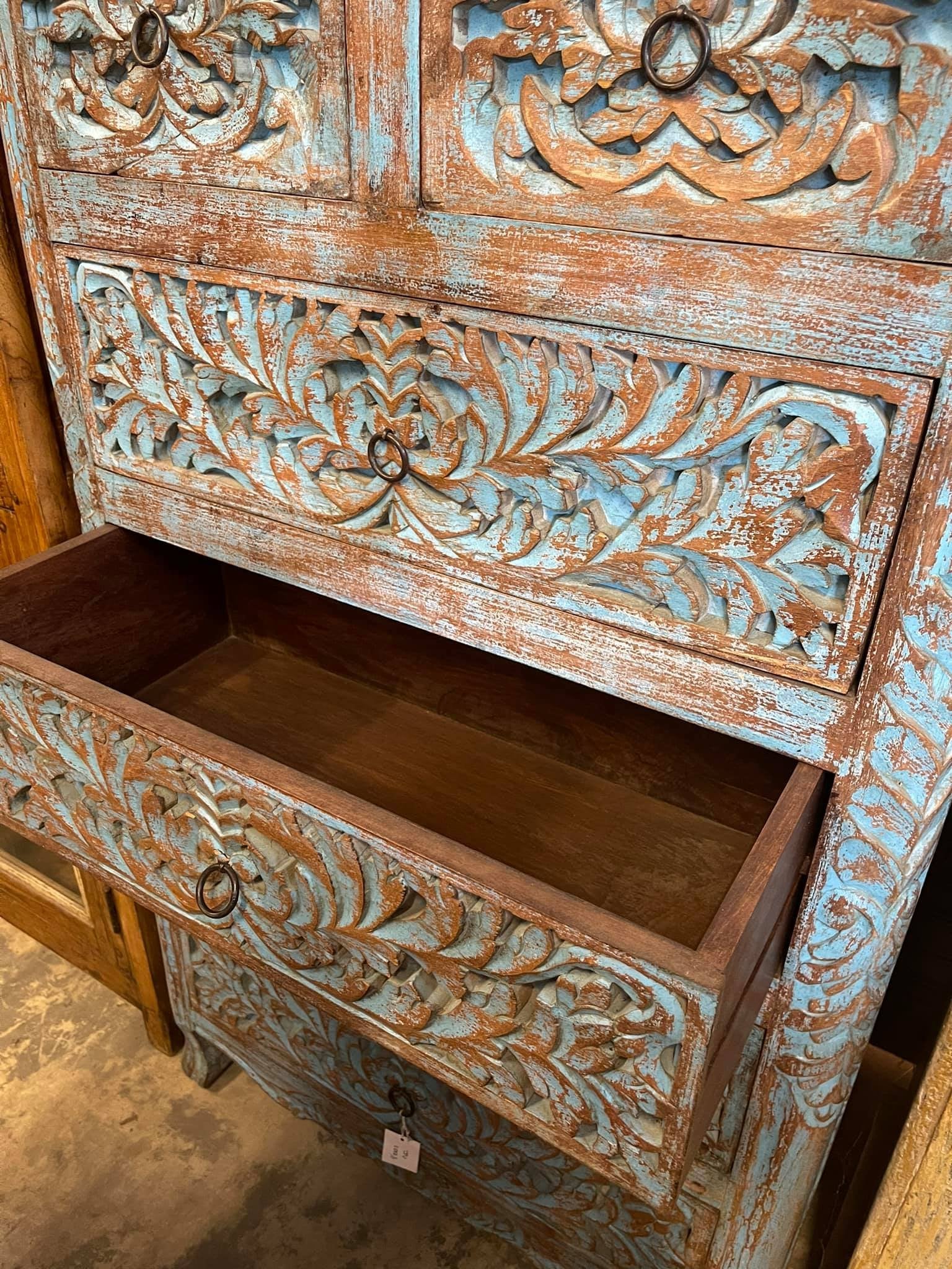 blue chest of drawers