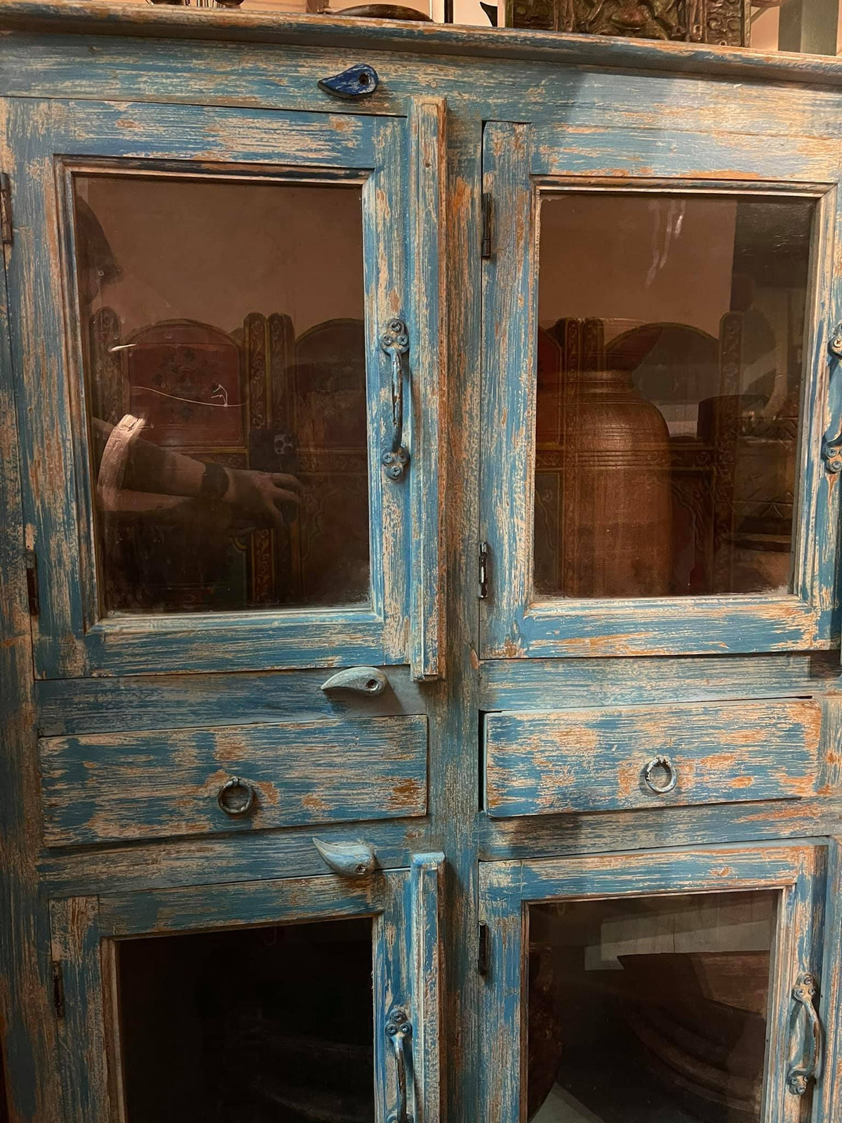 blue wooden sideboard