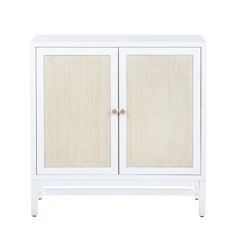 boho rattan panel cabinet