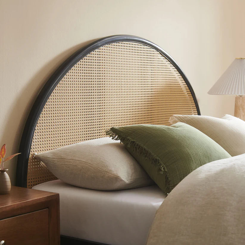 boho rattan queen bed