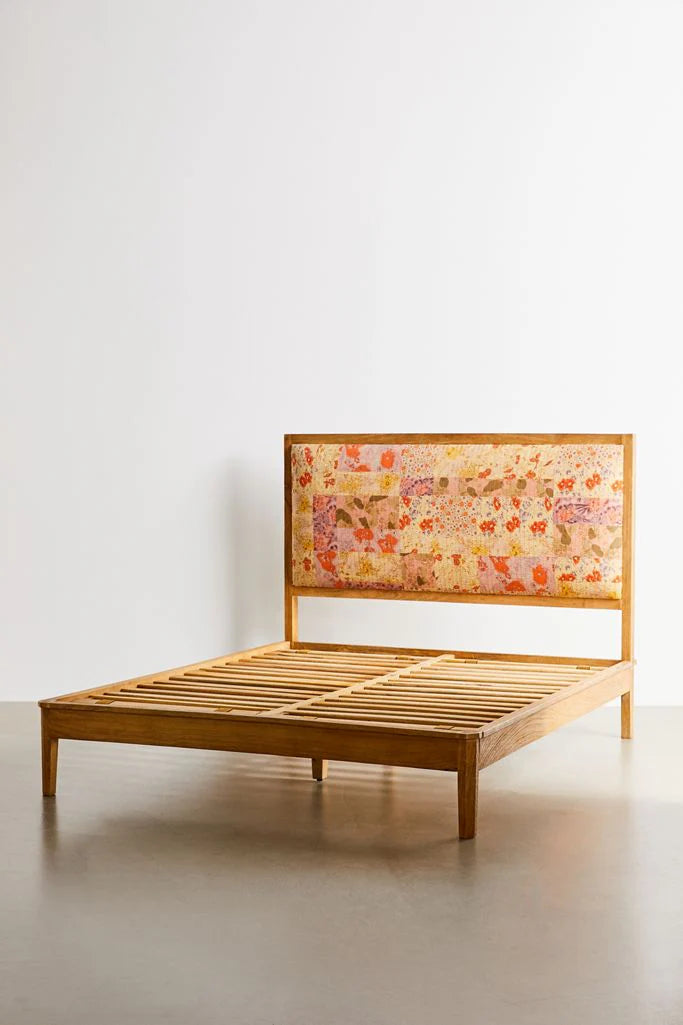 boho upholstered mango bed