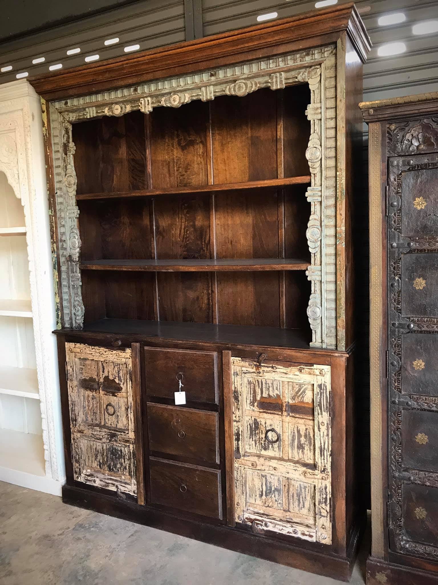 bookshelf with cabinet