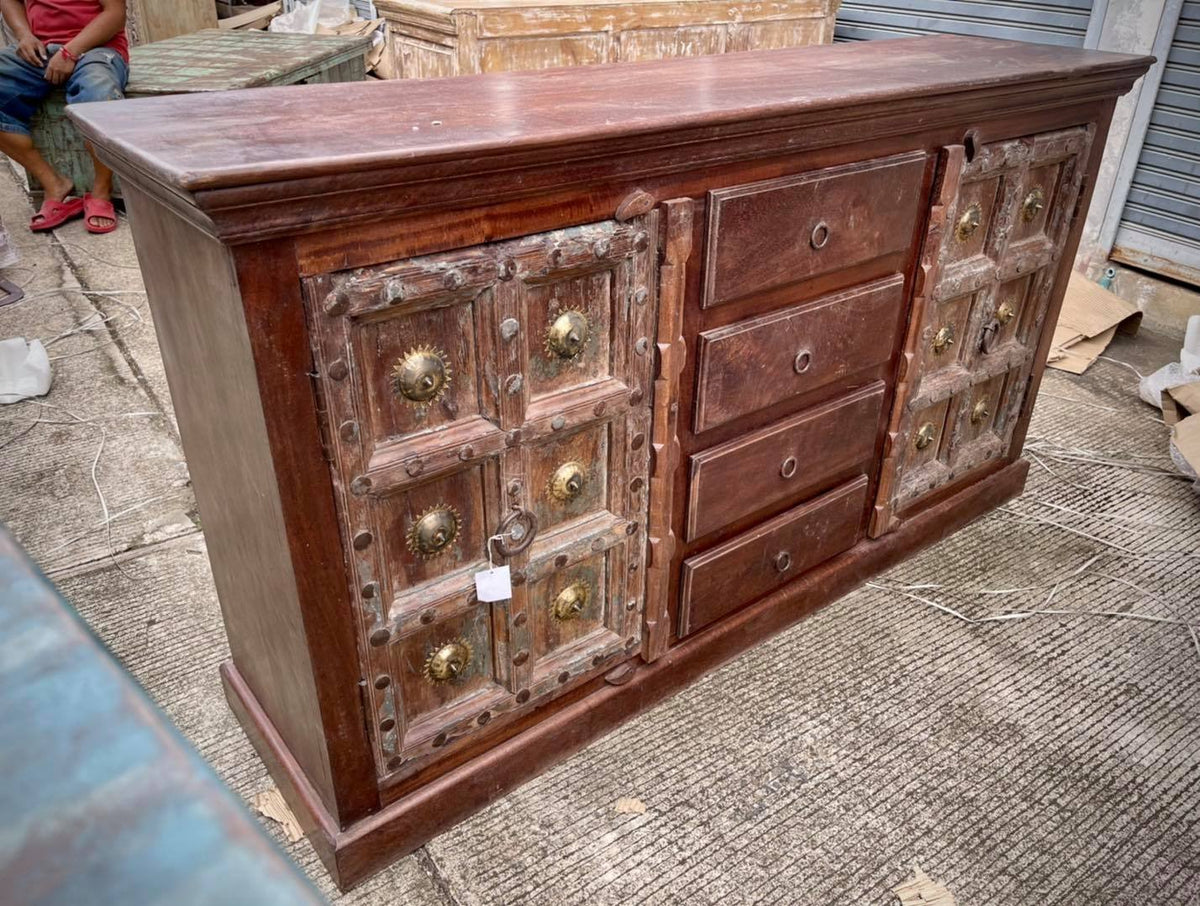  brass studded sideboard