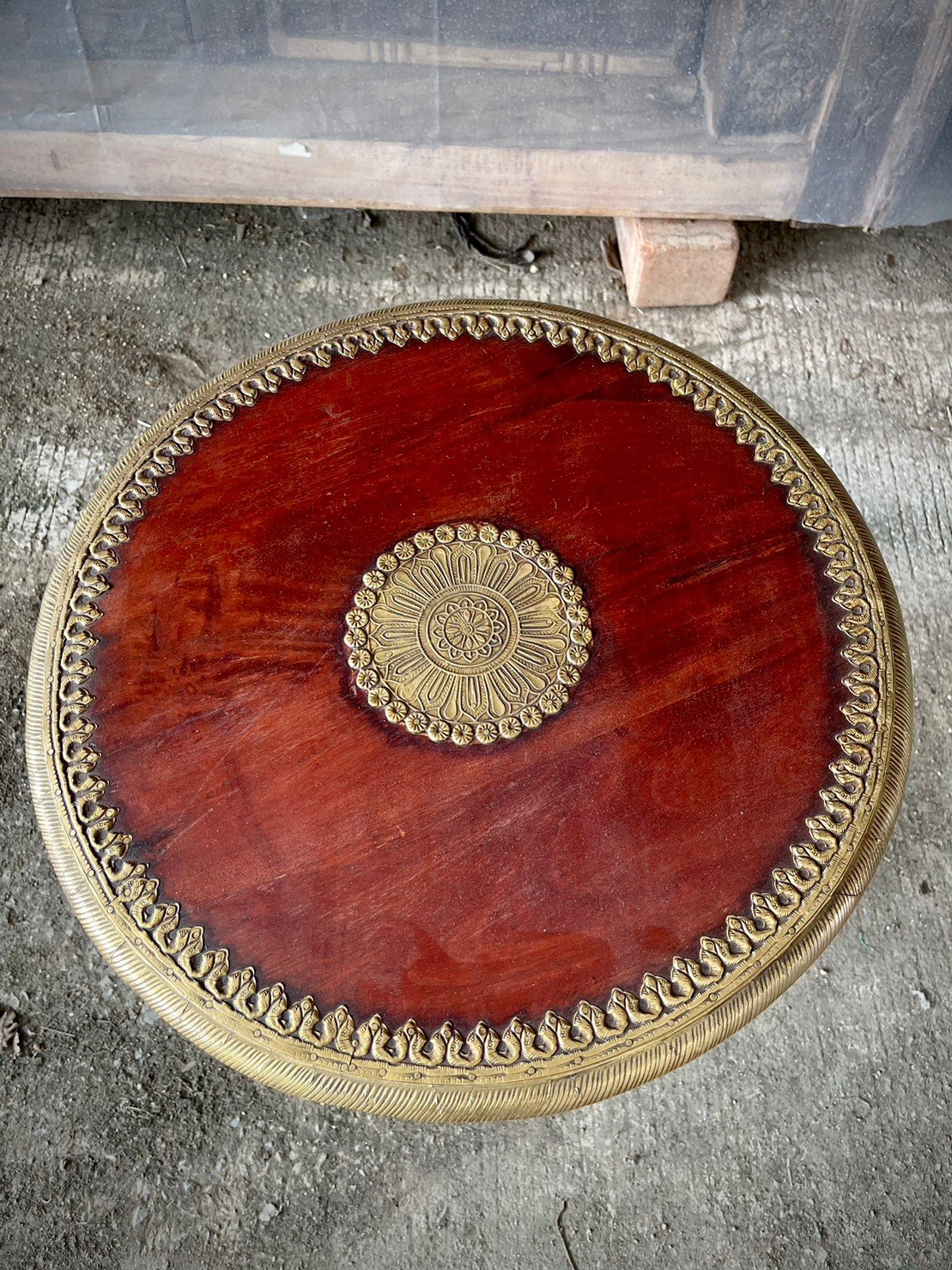 brass wood design center tables