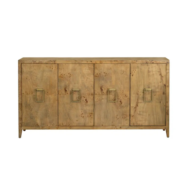 brown stained buffet