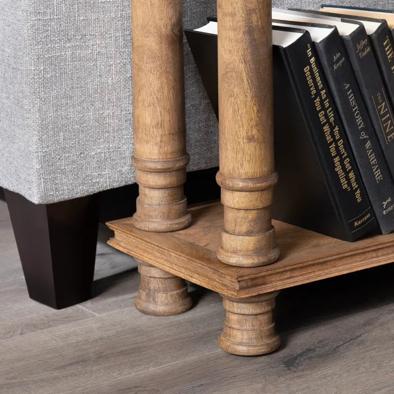 brown stained entryway table