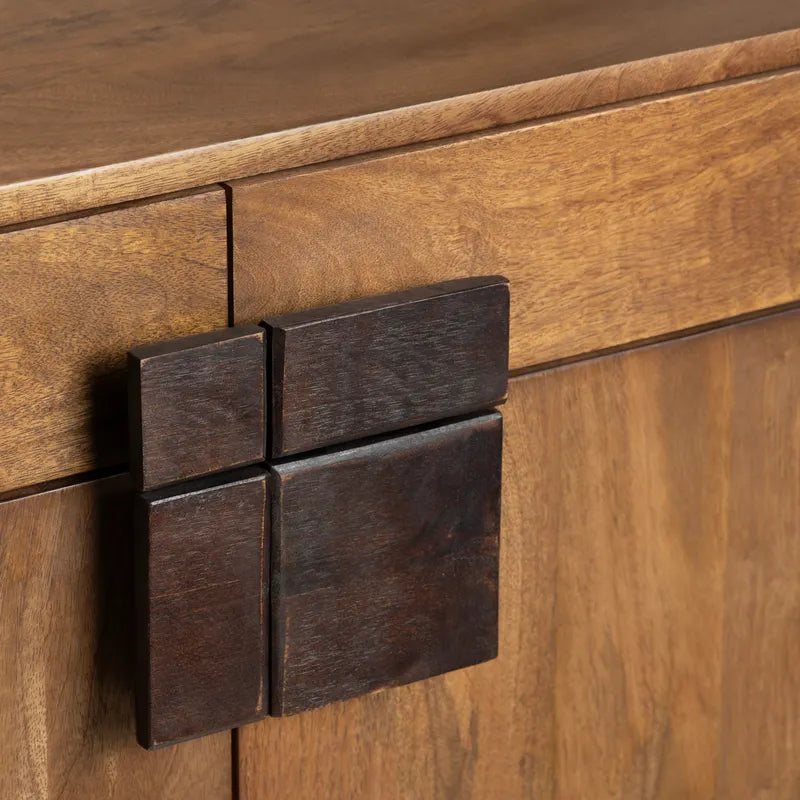 brown stained mango wood buffet