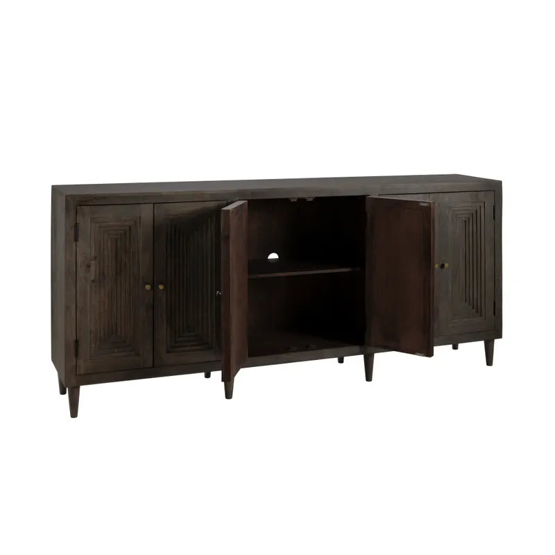  brown stained storage cabinet