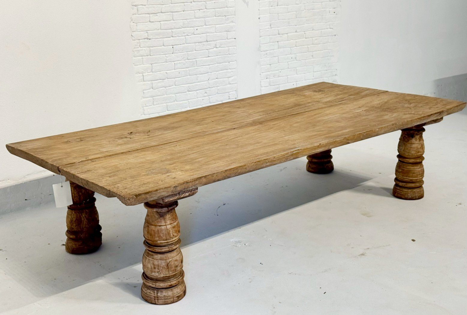 Carved Legs Coffee Table – Rustic Wood Coffee Table with Carved Legs W191 x D90 x H44 cm - RIVO HOMES