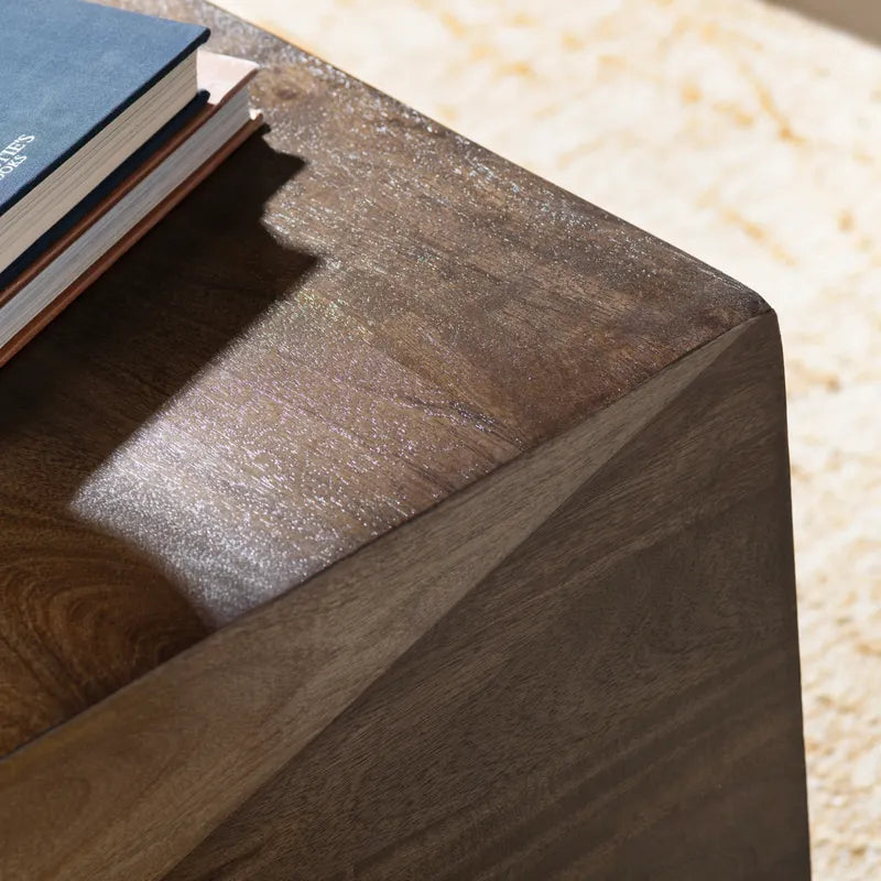 carved beveled side table