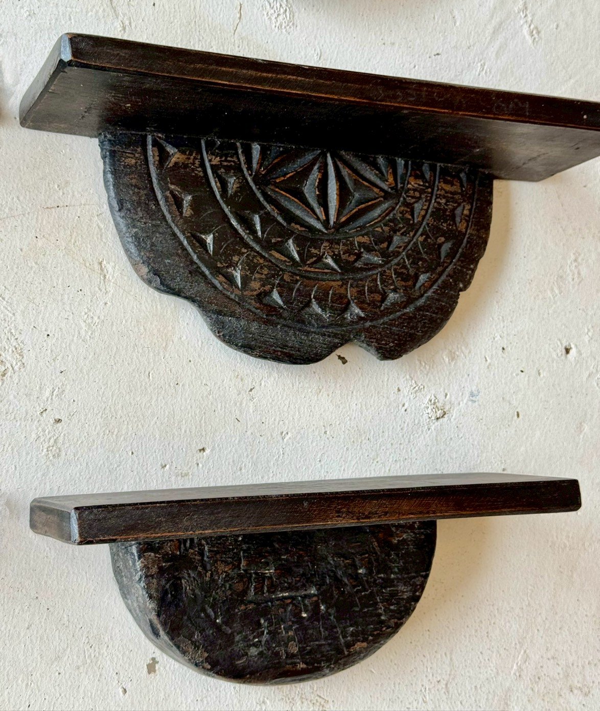 carved  wall shelf