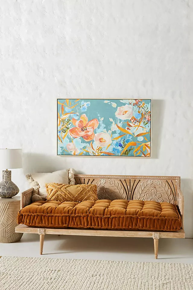carved wood day bed