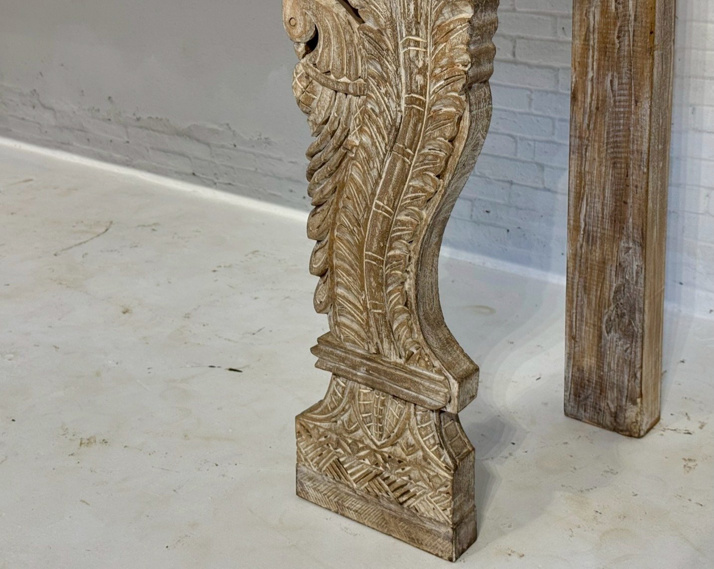 carved wood table