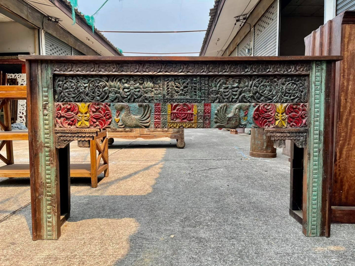 carved wooden consoles