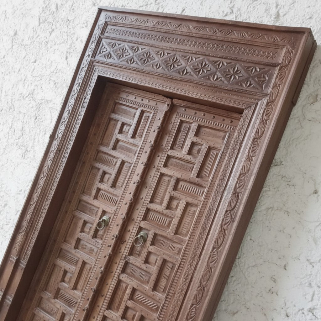 carved wooden door