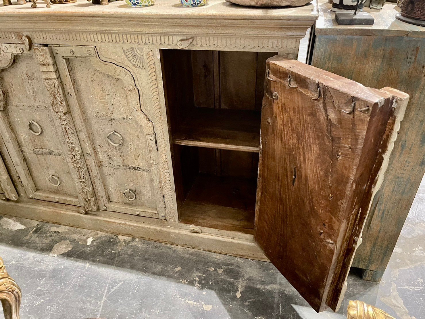 carved wooden sideboard