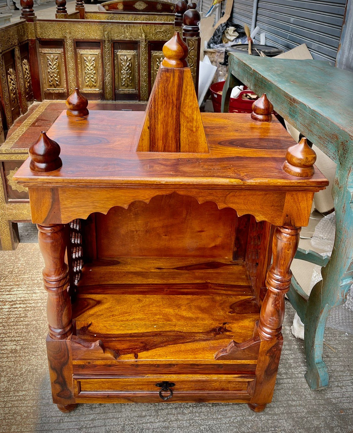 carved wooden temple