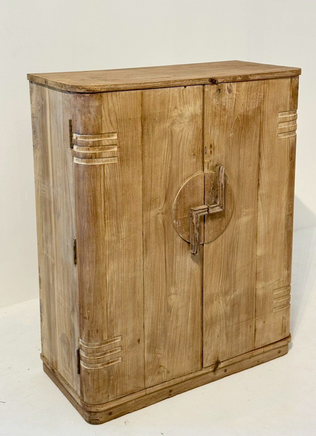 Chambery Antique Wooden Cabinet – Wooden Door Cabinet with Traditional Latch W92 x D41 x H114 cm - RIVO HOMES