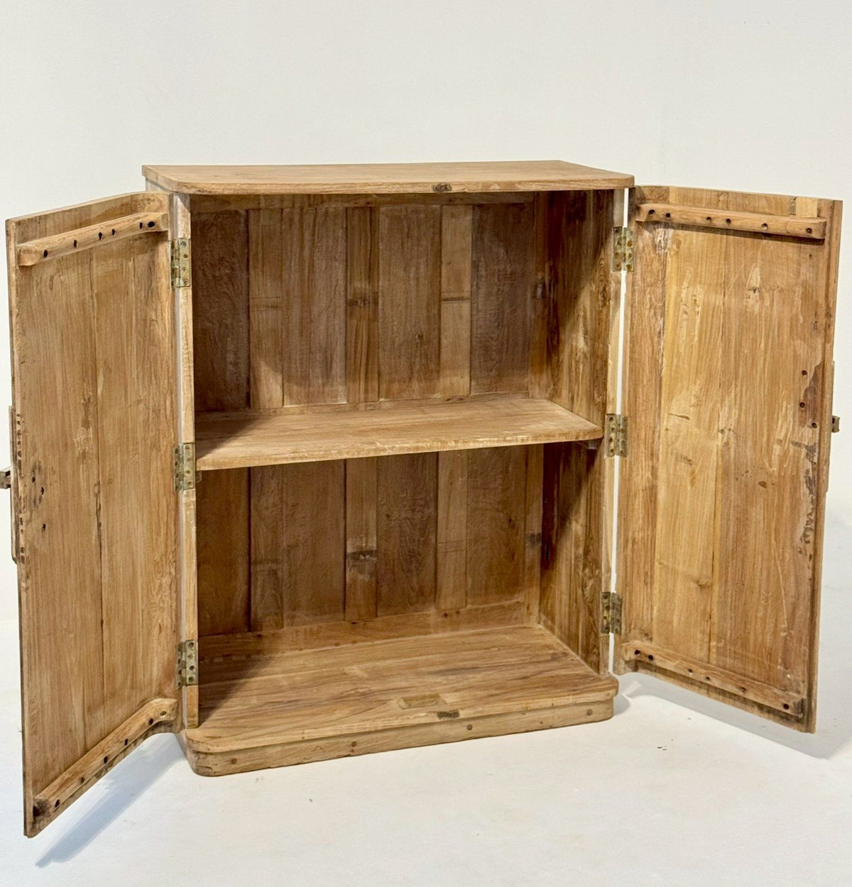 Chambery Antique Wooden Cabinet – Wooden Door Cabinet with Traditional Latch W92 x D41 x H114 cm - RIVO HOMES