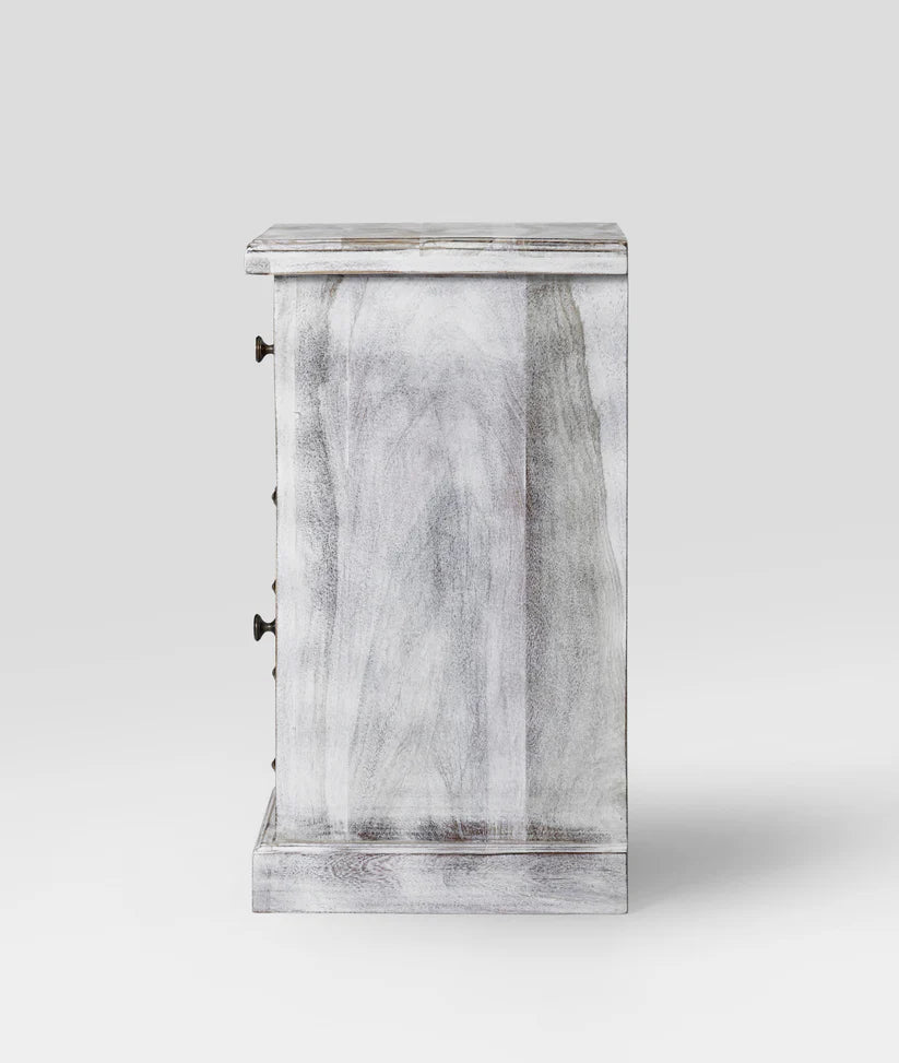 chic white storage table