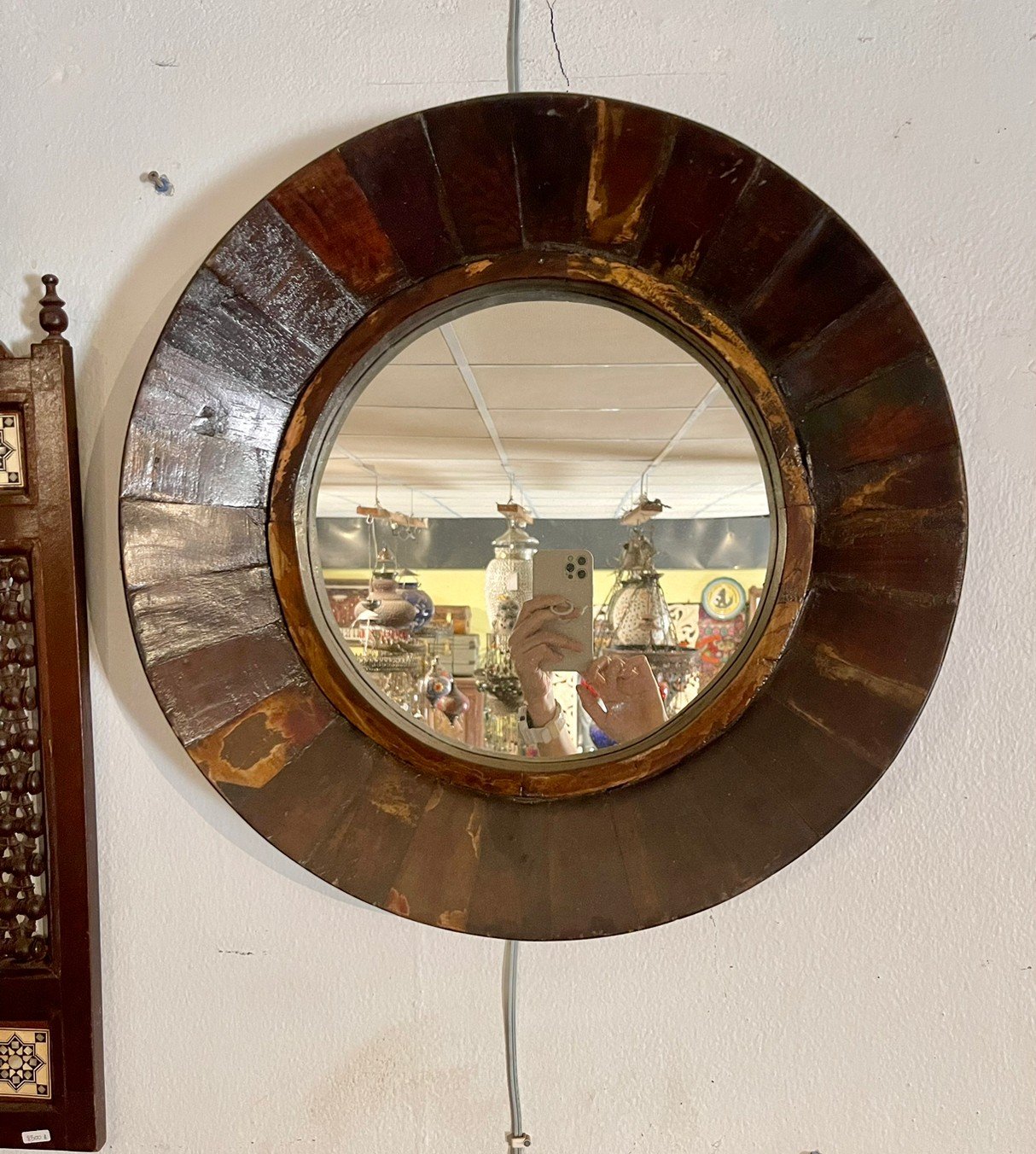 Circular Wooden Frame Mirror – Wooden Frame Design Mirrors with Deep 8 cm Profile W51 x D8 x H51 cm. - RIVO HOMES