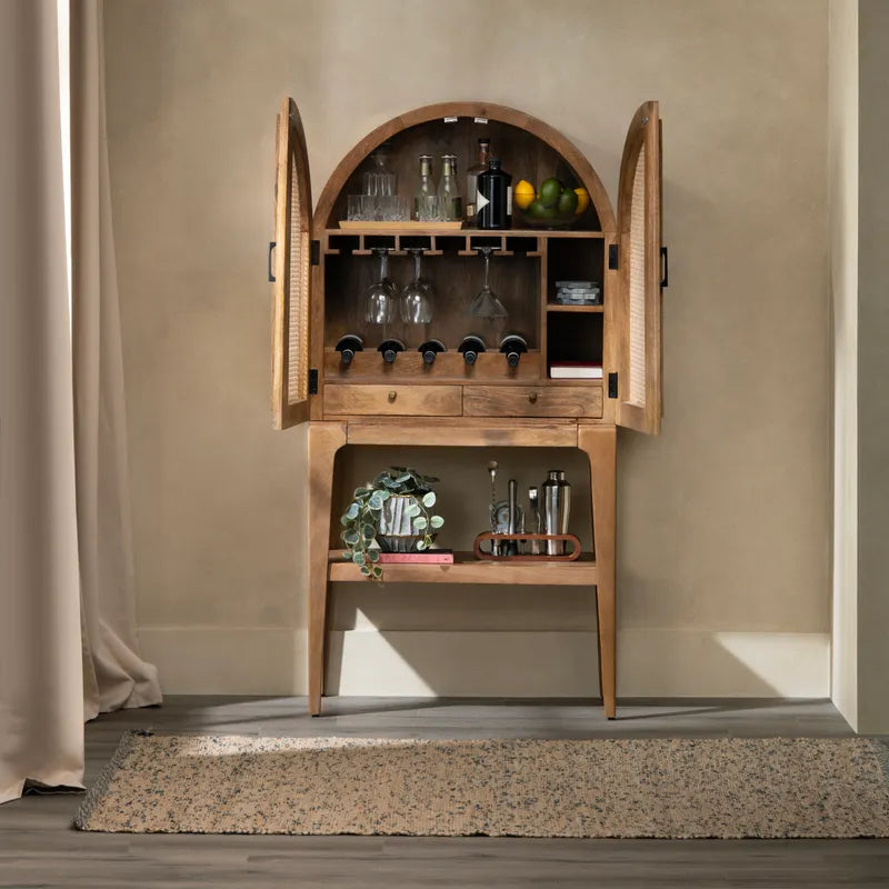 coastal mango wood bar storage