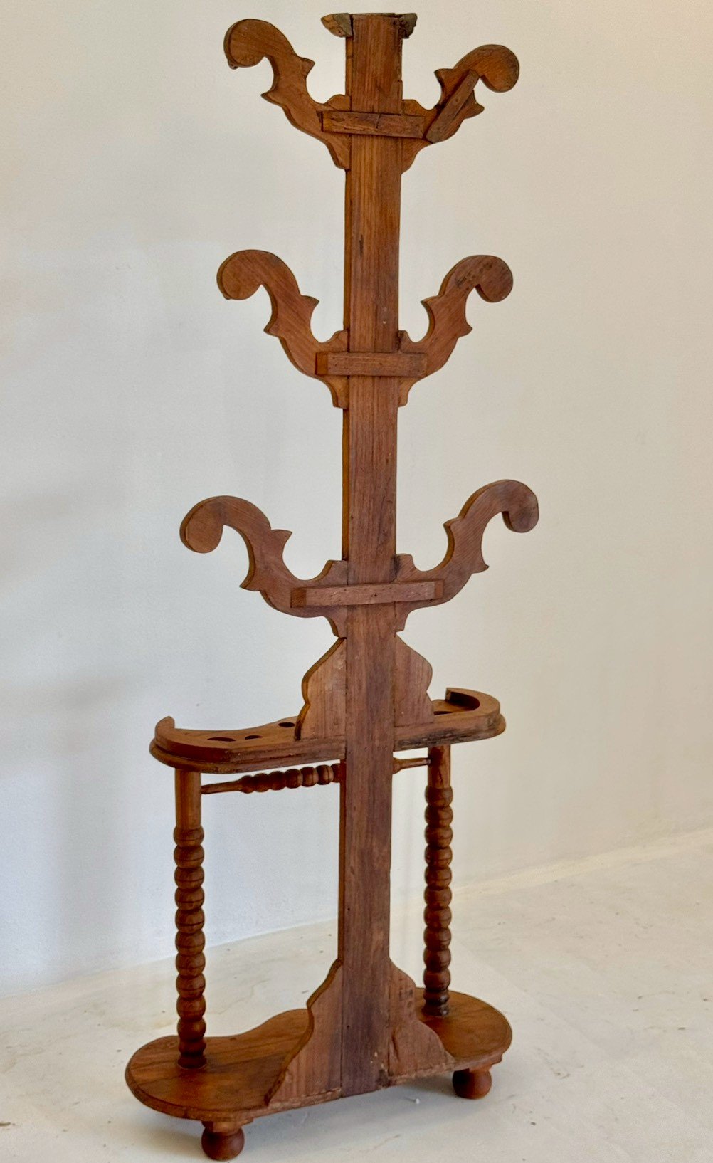 Coat Rack With Umbrella Stand – Solid Wood Entryway Hall Tree W76 x D32 x 194 cm - RIVO HOMES