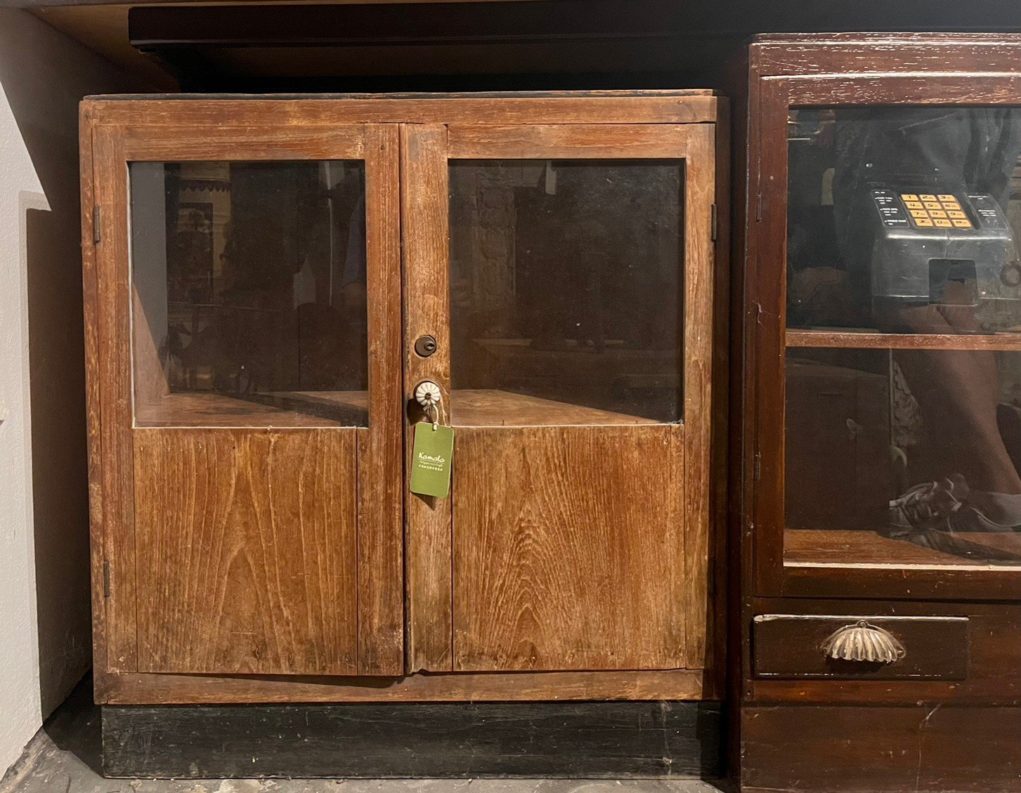 Collectible Display Glass Door Cabinet – Wooden Cabinet with Glass W72 x D29 x H78 cm - RIVO HOMES