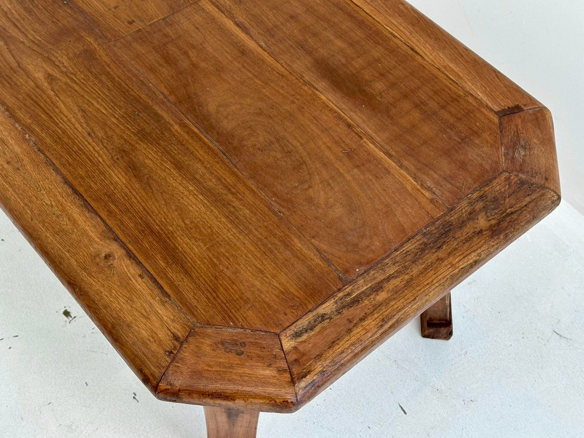 Curved Leg Coffee Table – Solid Wood Coffee Center Table with Cabriole Legs W106 x D59 x H46 cm - RIVO HOMES