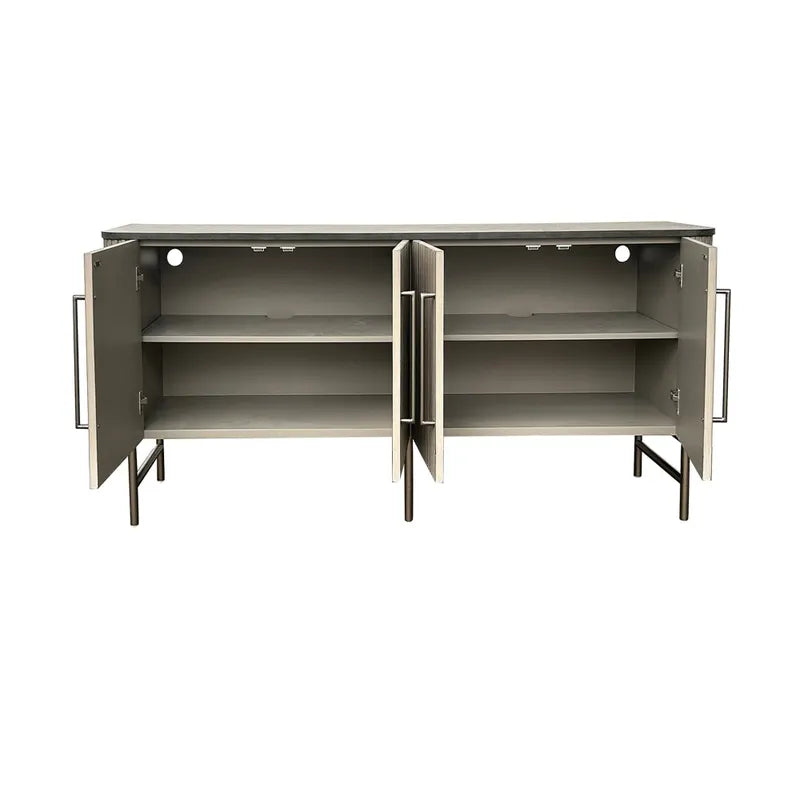  curved metal base console