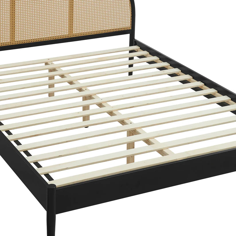 curved rattan headboard