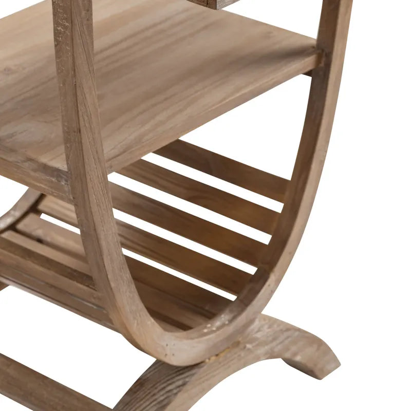 curved slat side table