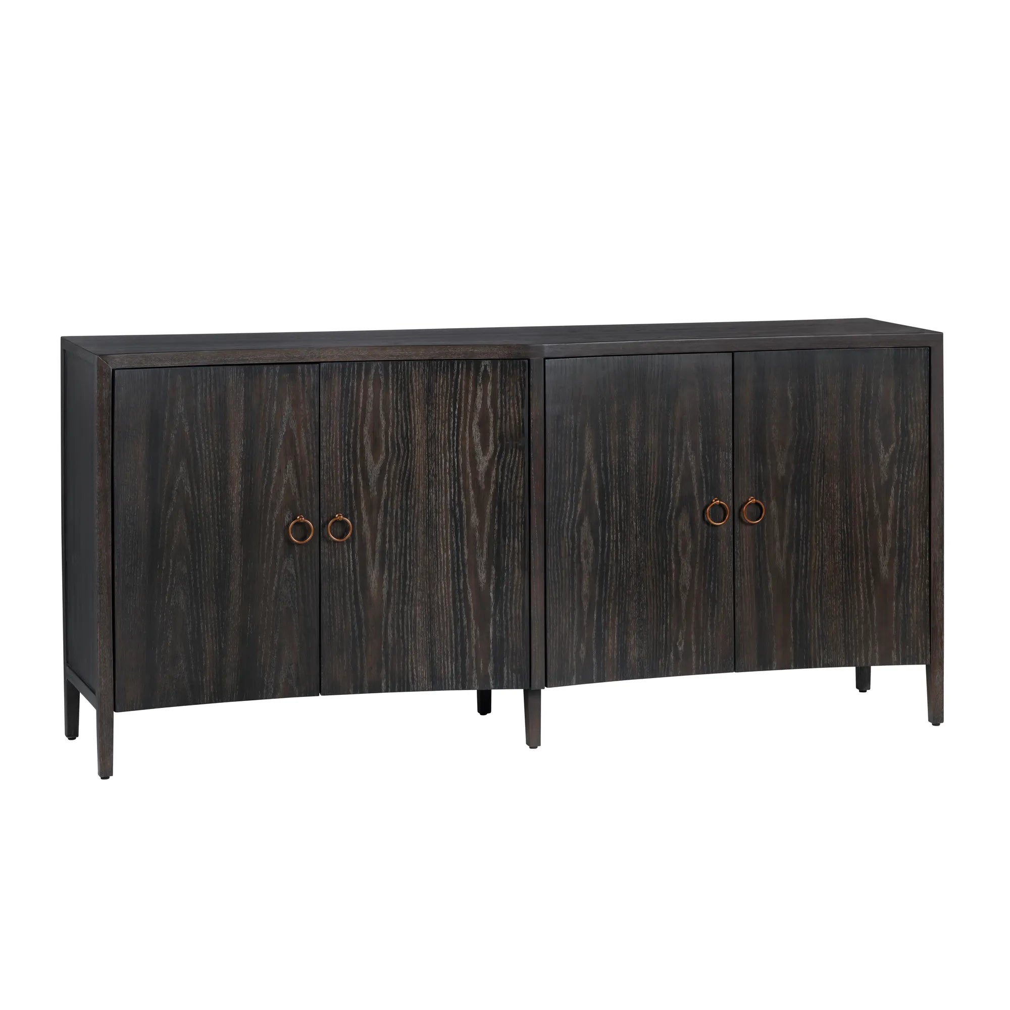 dark brown four door buffet