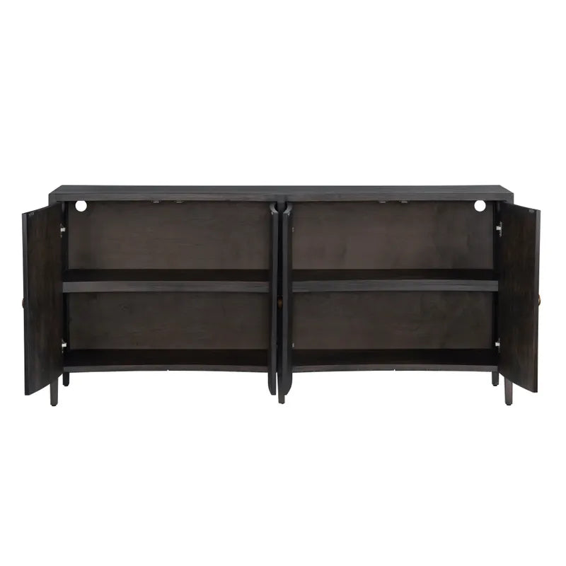  dark brown mango wood console
