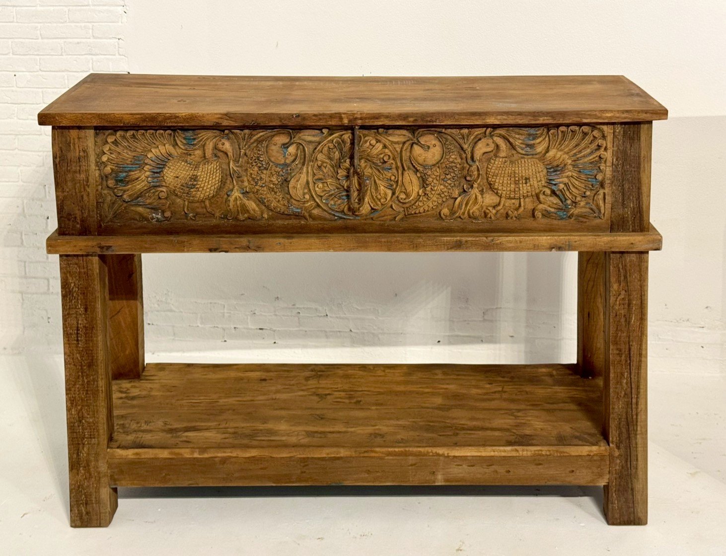 designer carved console tables