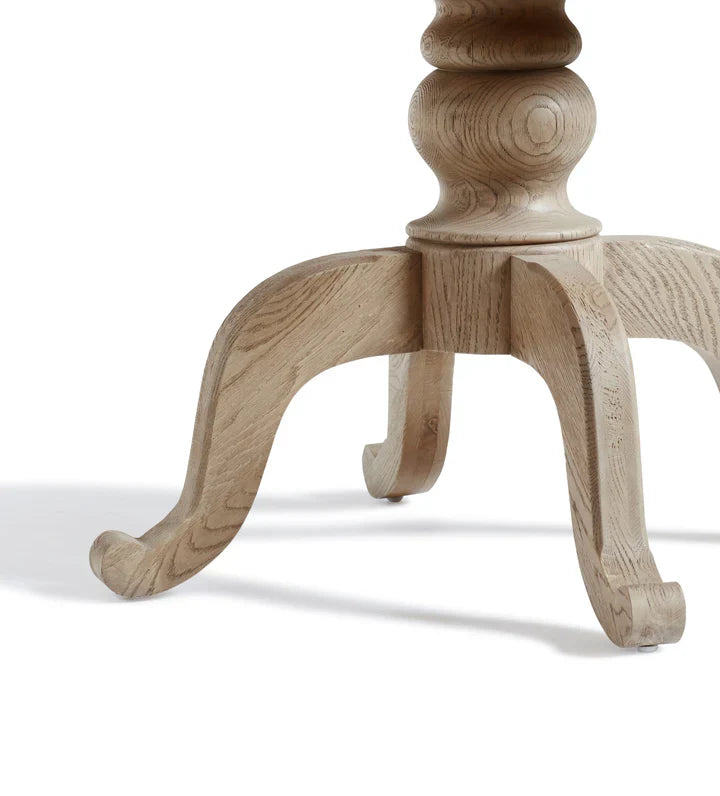 Oaklyn Crest Solid Wood 6-Seater Round Dining Table – Weathered Oak Finish by RIVO HOMES