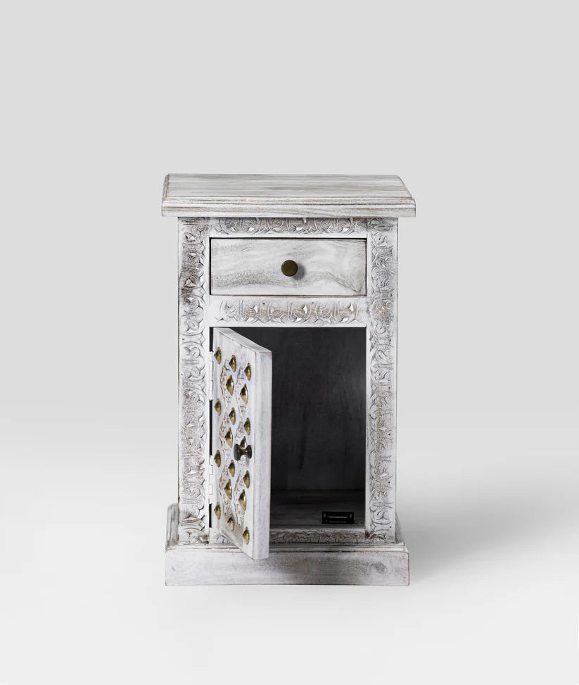 distress white bedside tables