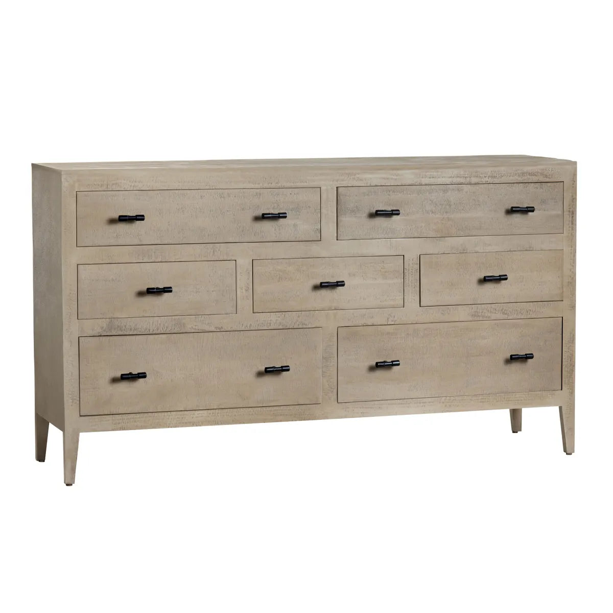 distressed light brown dresser